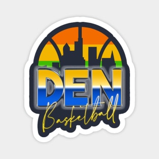 Denver Basketball Retro 90s Chrome Skyline Magnet