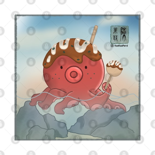 A Big Octopus with its Takoyaki by KooKooPerd