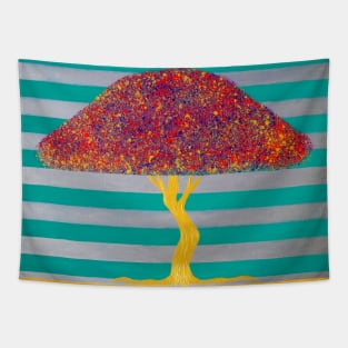 Candied Striped Golden Tree Tapestry