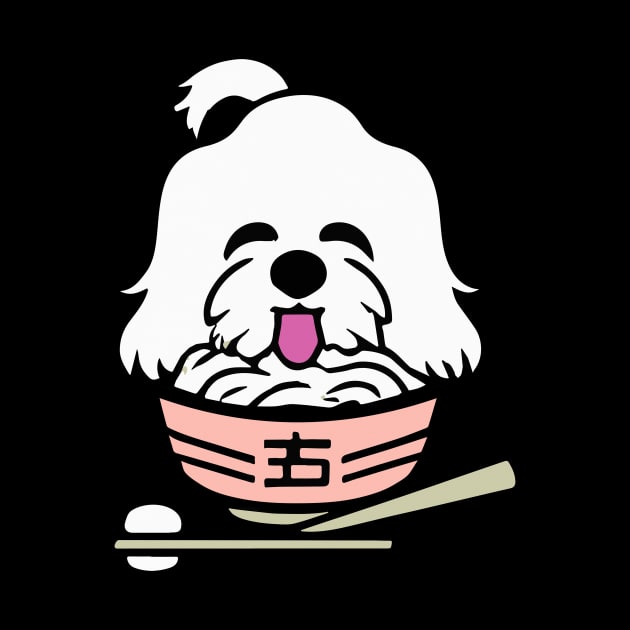 Maltese Dog Japanese Ramen Funny Dog Owner Retro Funny Dog by BetterManufaktur