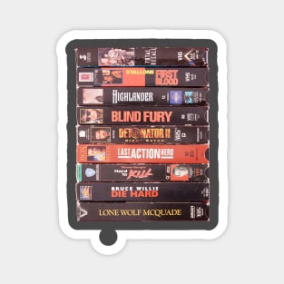 Ultimate Action VHS Movies T-Shirt Magnet