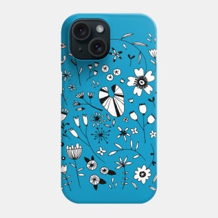 Etched Flower Drawings Phone Case