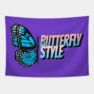 Butterfly Style Pink Blue Tapestry