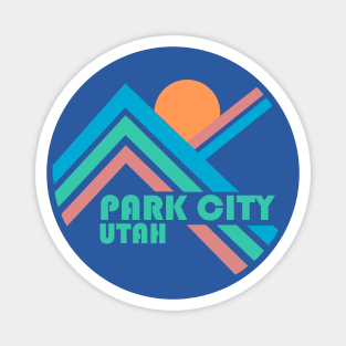 Park City Retro Line Mountains Blue Magnet