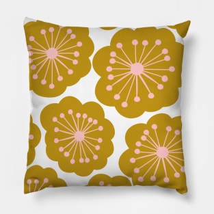 Mid Century Flower Pattern Pillow