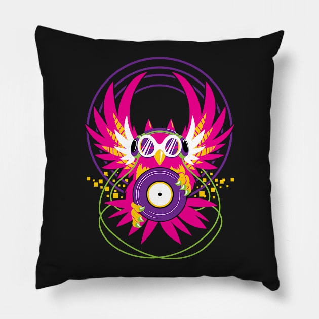 DJ Owl Pillow by merumori