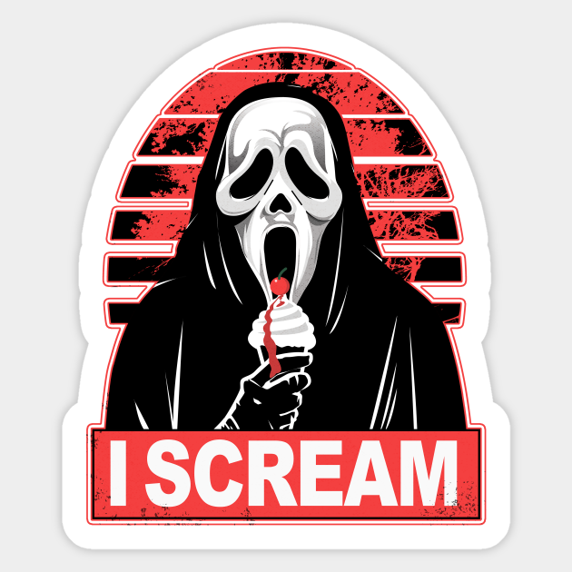 I Scream - Scream Movie Ghost Face - Sticker | TeePublic