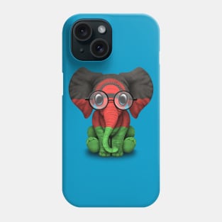 Baby Elephant with Glasses and Malawi Flag Phone Case