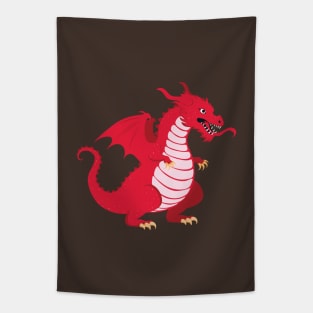 Cartoon red dragon Tapestry