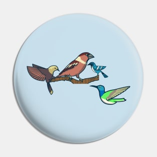 Hand Drawn Flying Bird Branch Pin