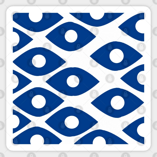 Blue and White Fish Eye Pattern - Blue - Sticker | TeePublic