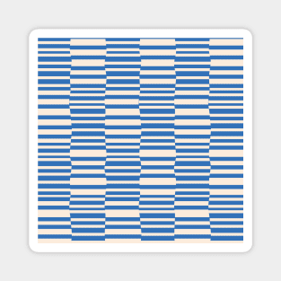 Funky Stripes in Ivory and Blue Magnet
