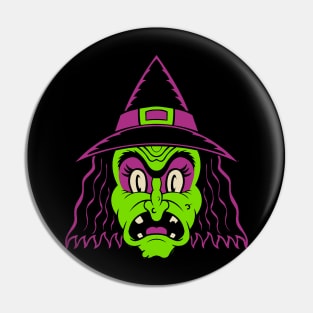 Retro Halloween Witch Pin