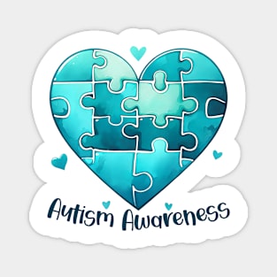 Puzzle Heart Autism Awareness Gift for Birthday, Mother's Day, Thanksgiving, Christmas Magnet