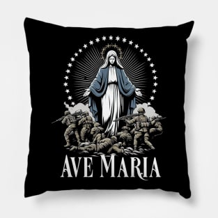 Hail Mary Full of Grace Our Blessed Mother Mary Rosary Pillow