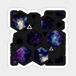 Violet Nebula in Hexagon and Black Triangles Magnet