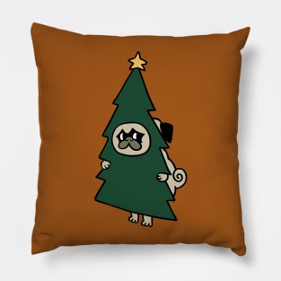 Christmas Pug Tree Pillow