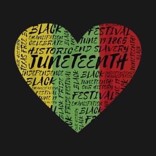 Juneteenth Heart African American Women Black History Pride T-Shirt