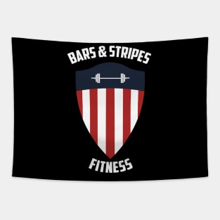 BSF - Bars & Stripes Fitness Logo - Full Color (White Text)! Tapestry