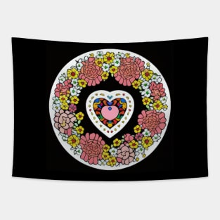 Colorful heart design | Tapestry