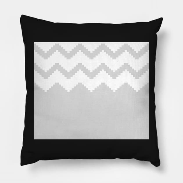 Zigzag geometric pattern - gray and white. Pillow by kerens