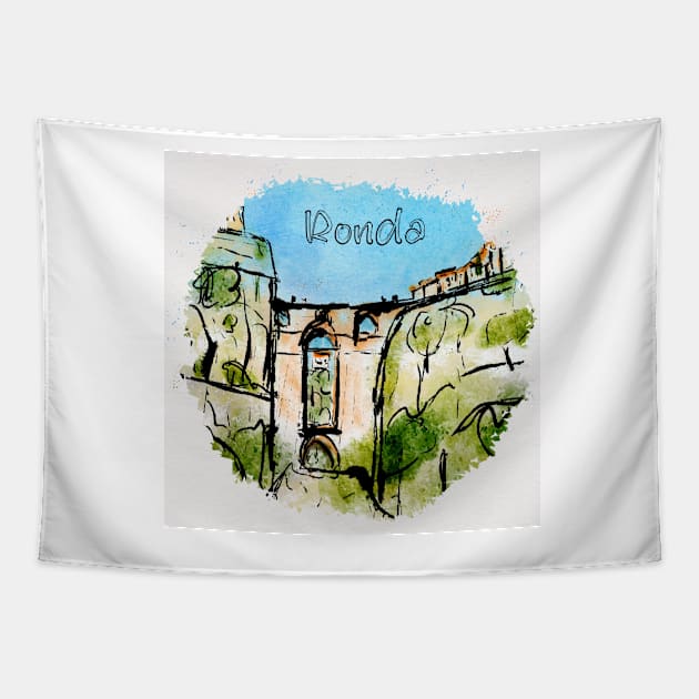 Ronda Bridge Tapestry by MoTekent