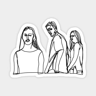 Distracted Boyfriend Meme Minimal Line Art Magnet