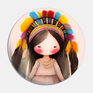 feather girl Pin