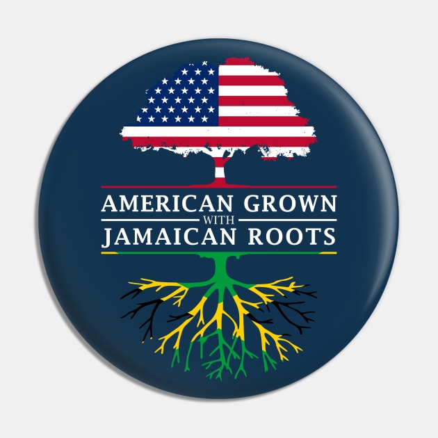 American Grown with Jamaican Roots - Jamaica Shirt Pin by Family Heritage Gifts