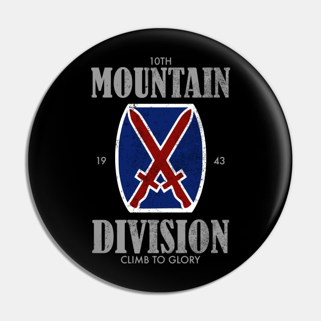 10th Mountain Division (distressed) Pin by TCP