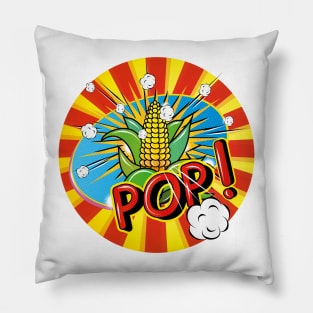 Popart corncob with popcorn Pillow