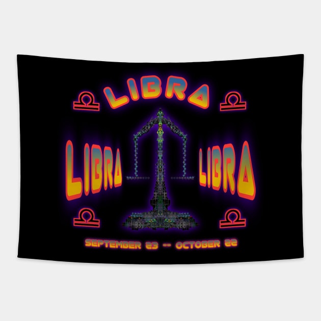 Libra 3a Black Tapestry by Boogie 72