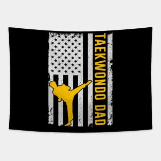 USA Taekwondo Dad American Flag Fathers Day Gift Tapestry