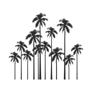 Black and White Exotic Tropical Palm Trees T-Shirt