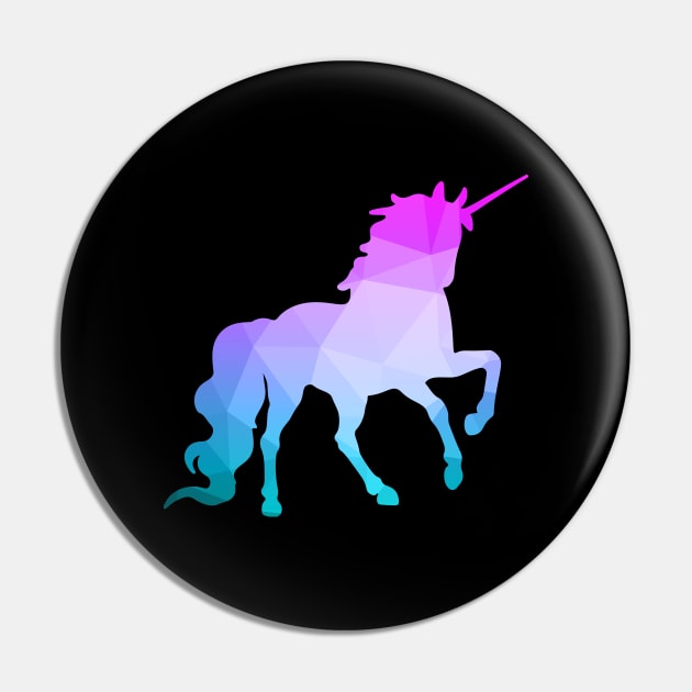 Abstract Unicorn Blue Pink Pin by Shawnsonart