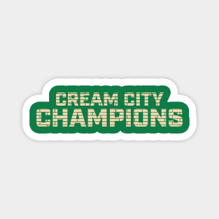 Milwaukee 'Cream City Champions' Sports Fan T-Shirt: Celebrate Your City with a Bold Cream Brick Design! Magnet