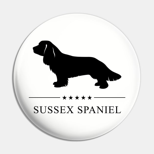 Sussex Spaniel Black Silhouette Pin by millersye