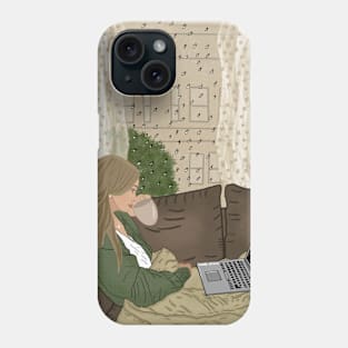 Watching a movie in a cozy house Phone Case