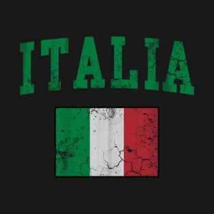 Vintage Italia Flag Italy Italian Italiano T-Shirt