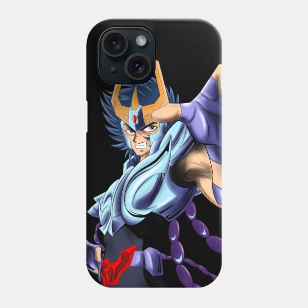 ikki the phoenix saint in immortal myth cloth in saint seiya art ecopop in black Phone Case by jorge_lebeau