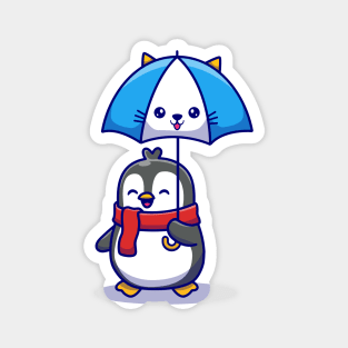 Cute Penguin With Cute Umbrella (2) Magnet