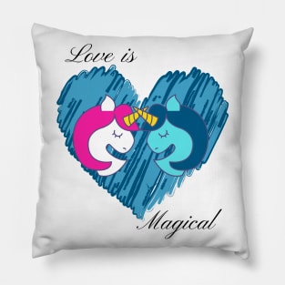 Love is Magical Unicorns Pillow