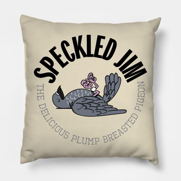 Speckled Jim the Plump Breasted Pigeon Pillow by Meta Cortex