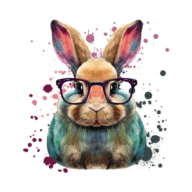 Bunny with Glasses by Designs by Ira