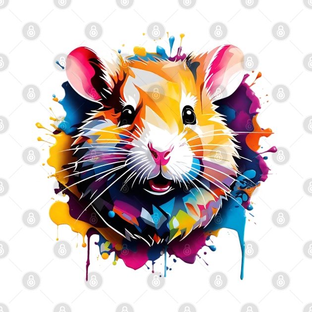 Hamster Head Dripping Rainbow Graffiti by VictoriaLehnard