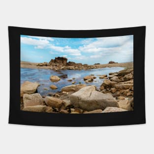 Rocky landscape in the coast of Brittany Tapestry