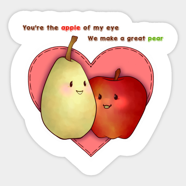 Apple Of My Eye Love Aufkleber Teepublic De