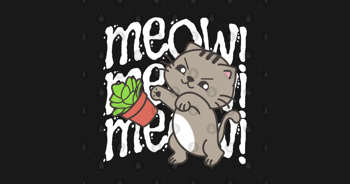 Cute Angry Cat Attacks Plant Angry Cat TShirt TeePublic