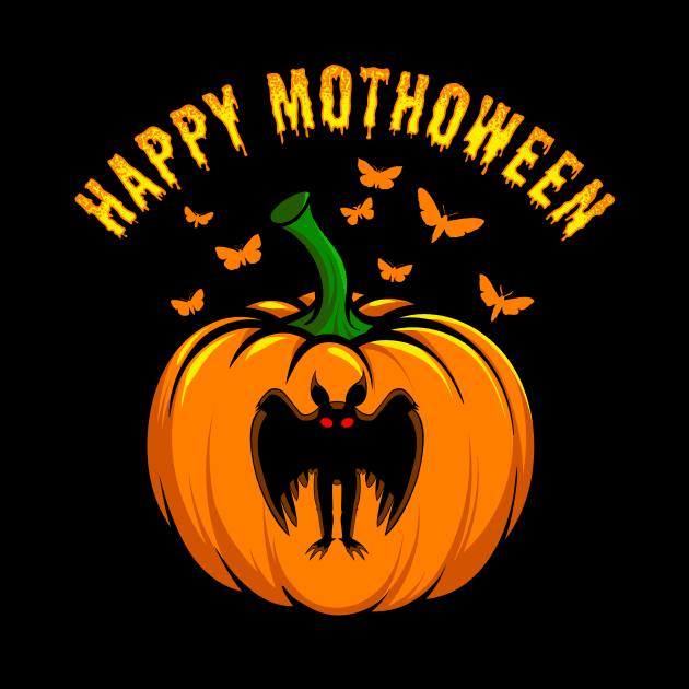 Happy Mothoween Funny Mothman Pumpkin Halloween by Strangeology