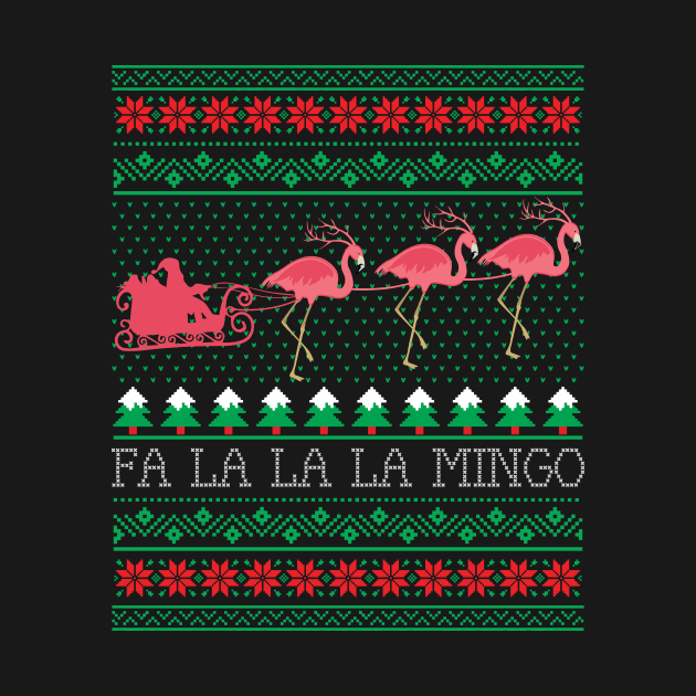 Funny Flamingo Santa Reindeer Flamingo Ugly Christmas Sweater by mrsmitful01